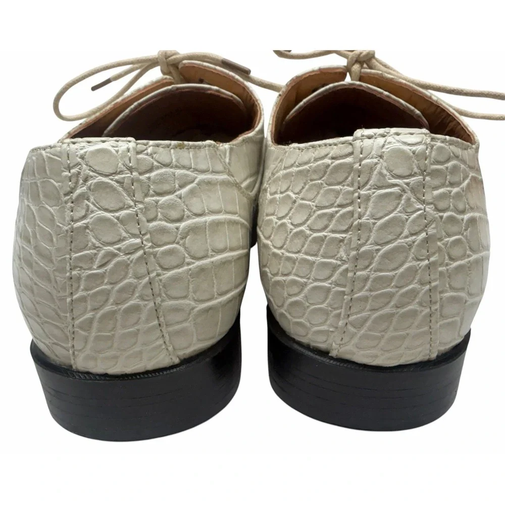 Roberto Chillini Status Bone Croc Embossed Dress Shoes Men's 10.5 Lace U